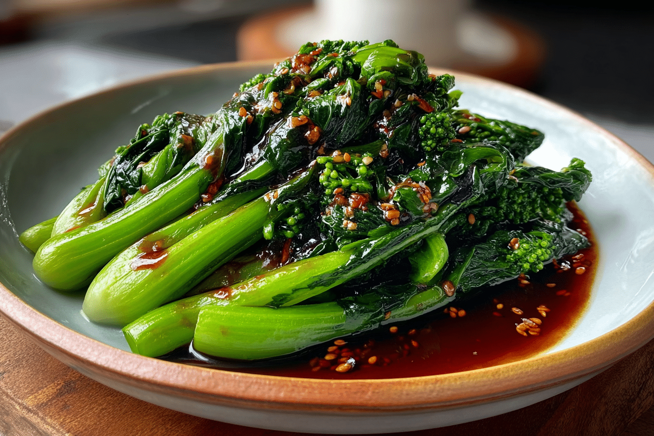 Steamed Gai Lan with Hoisin Garlic Sauce