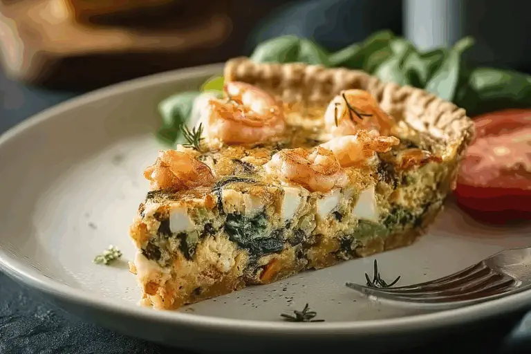 Shrimp and Spinach Quiche