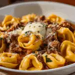 Cheesesteak Tortellini with Provolone Sauce