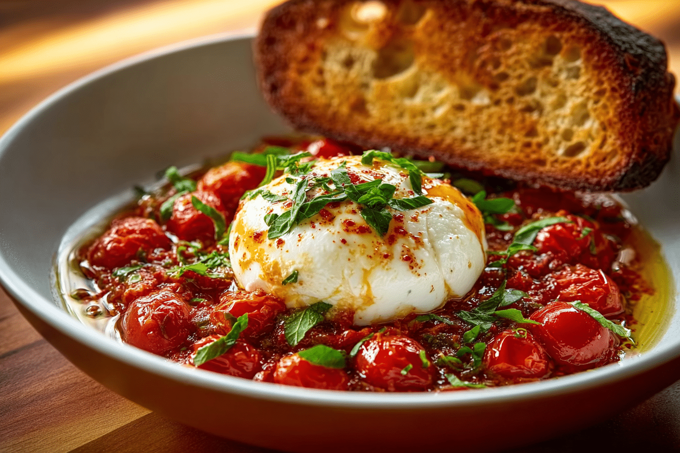 Hot Honey Tomato Burrata Dip