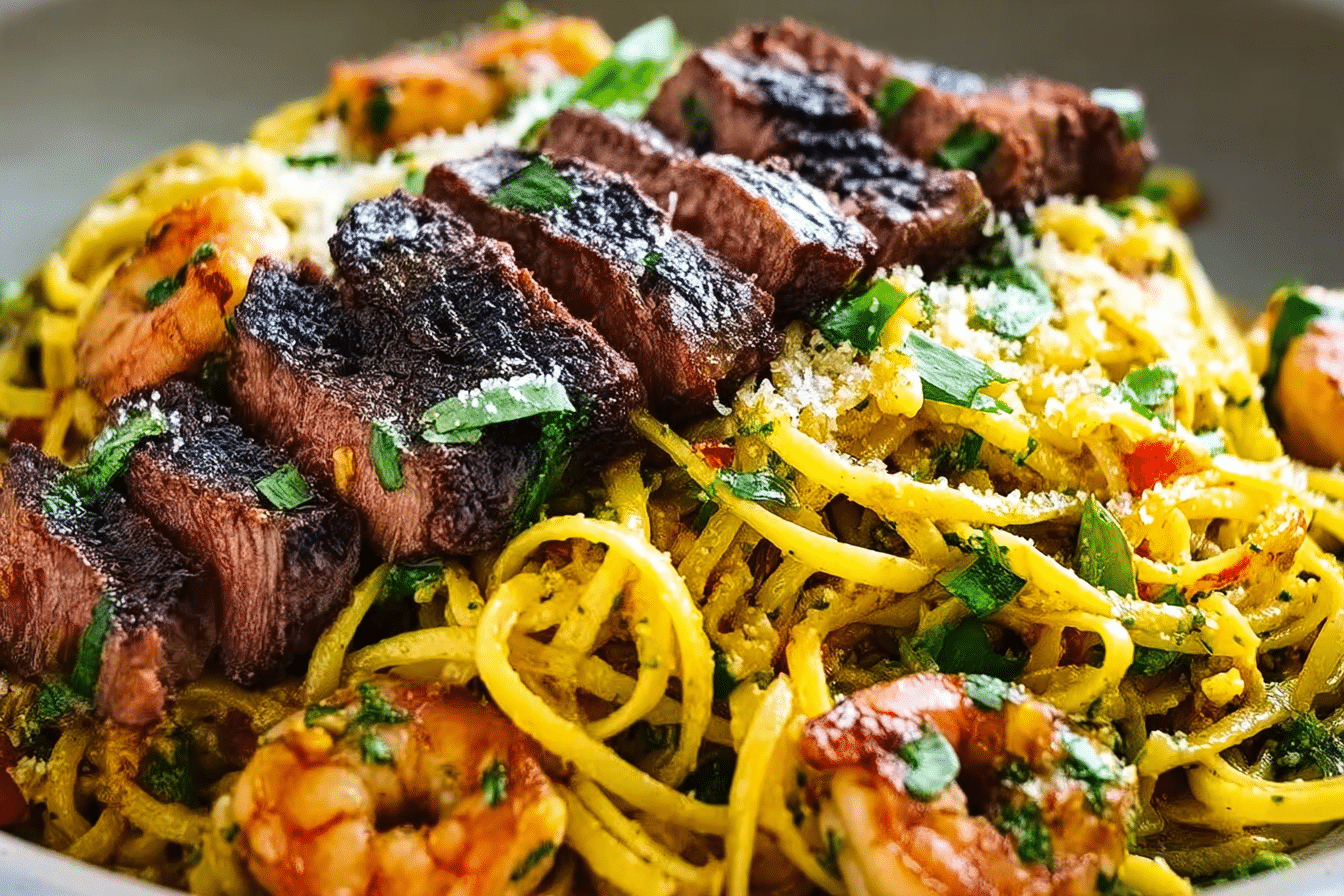 Surf & Turf Garlic Noodles