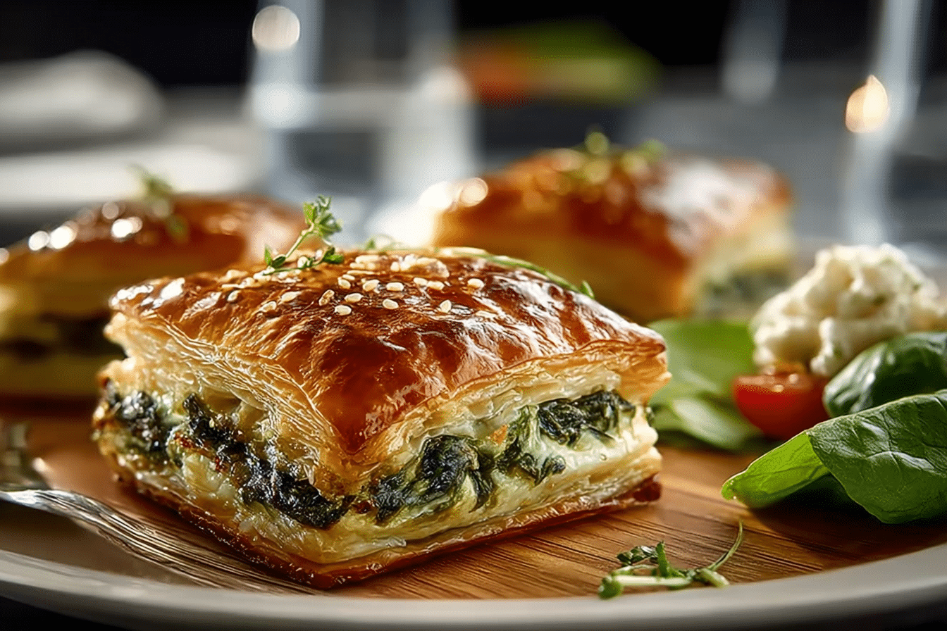 Spinach and Cheese Puff Pastry Squares