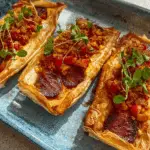 Cheesy Puff Pastry Hot Dog Boats