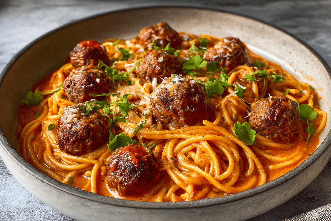 Creamy Spaghetti and Meatballs Recipe