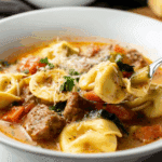 Easy Crockpot Sausage & Tortellini Soup