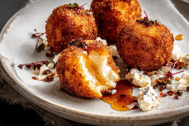 Fried Goat Cheese Balls with Spicy Honey (Gluten-Free)