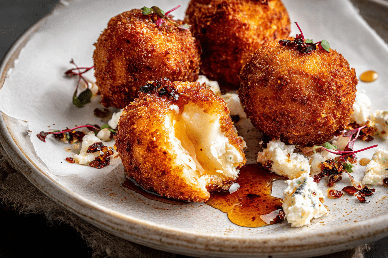Fried Goat Cheese Balls with Spicy Honey (Gluten-Free)
