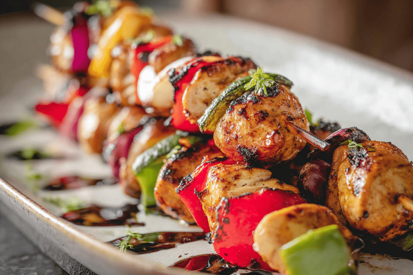 Grilled Chicken Kabobs with Zesty Garlic Marinade