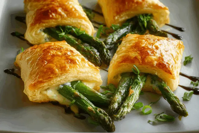 Cheese & Asparagus Puff Pastry Parcels