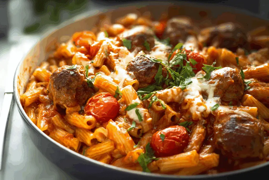 Meatball Pasta Bake