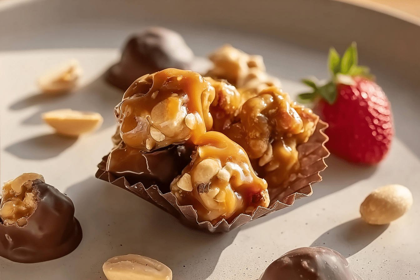 Salted Peanut Caramel Clusters