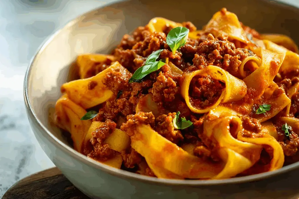 Hearty Pappardelle Bolognese