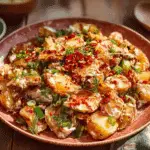 Crispy Smashed Gochujang Potato Salad