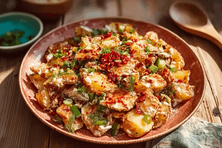 Crispy Smashed Gochujang Potato Salad