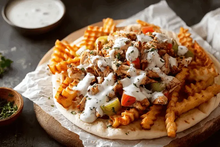 Chicken Shawarma with Garlic Sauce and Fries