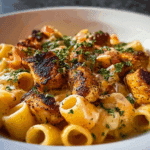 CAJUN CHICKEN BITES WITH CREAMY RIGATONI