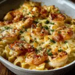 Easy Cheesy Shrimp Scampi Pasta Bake