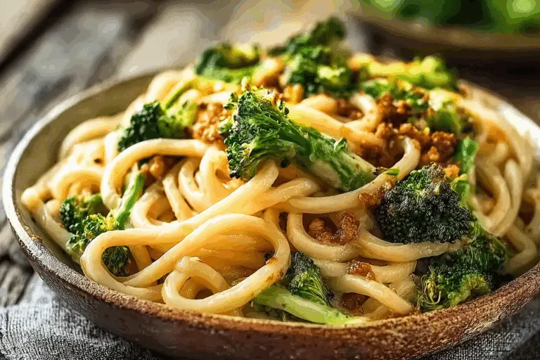 Creamy Udon Noodles with Broccoli