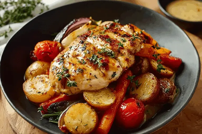 Honey Mustard Glazed Chicken with Roasted Vegetables