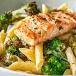 Spicy Salmon with Roasted Broccoli Penne
