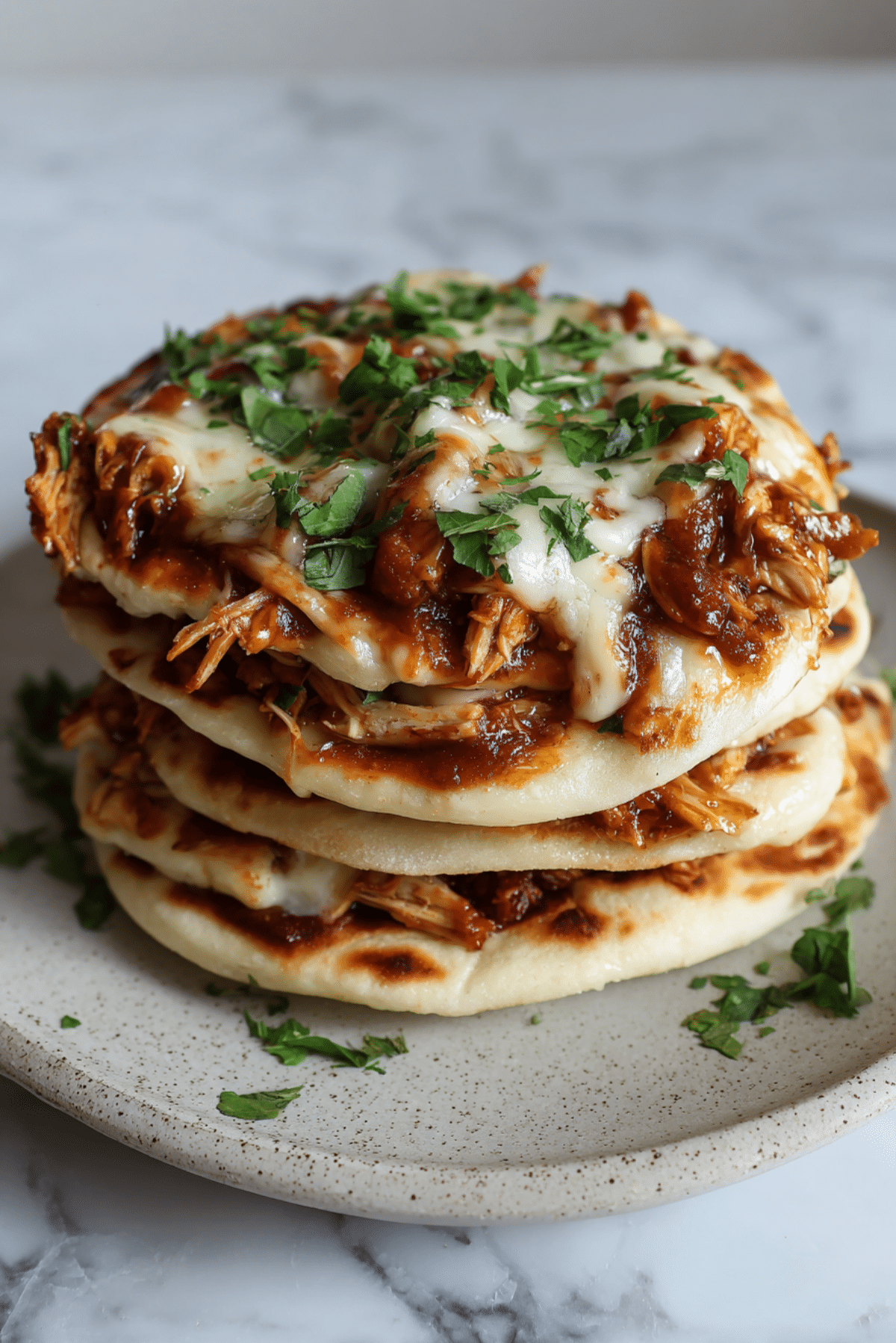 Cheesy BBQ Chicken Flatbreads