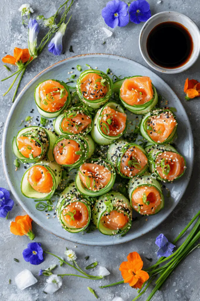 Smoked Salmon Cucumber Rolls