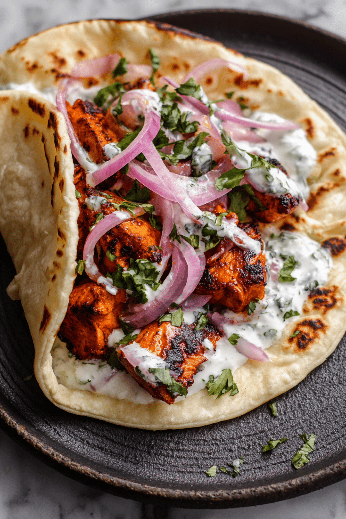 Cheesy Chicken Tikka Wraps