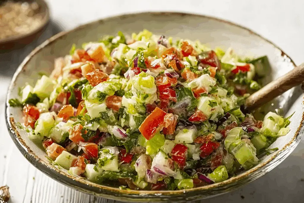 Finely Chopped Sweet and Tangy Crunchy Salata