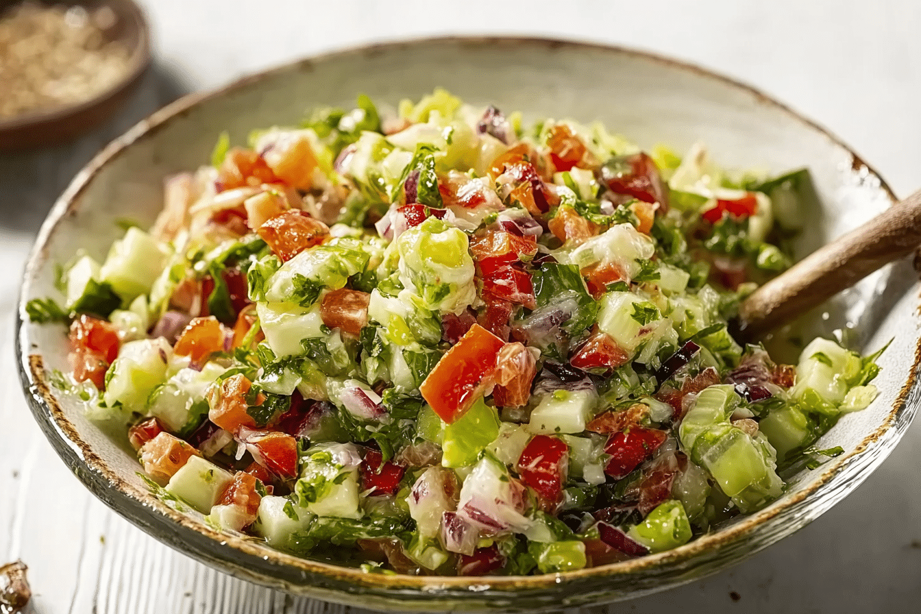 Finely Chopped Sweet and Tangy Crunchy Salata