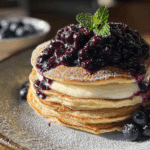 Blueberry Cheesecake Swirl Pancake stack