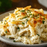 Dump-and-Bake Chicken Alfredo Rice Casserole