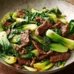 Stir-Fried Beef with Bok Choy in Garlic-Ginger Sauce