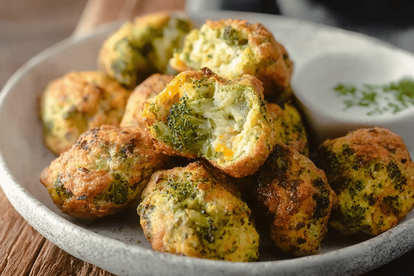 High-Protein Air Fryer Broccoli Cheddar Poppers