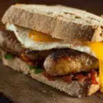 Fold Sausage Sandwich for Breakfast