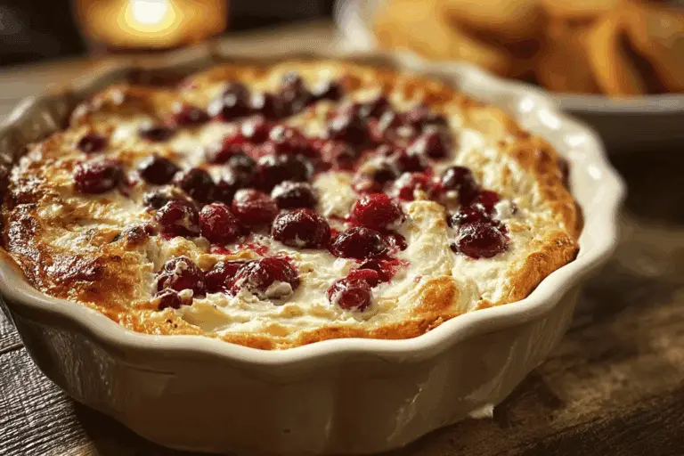 Baked Cranberry Cream Cheese Dip with a Golden Crust
