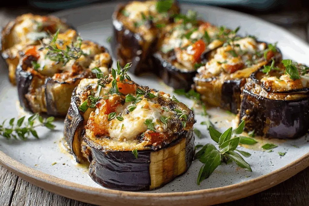 Stuffed Eggplant Rings