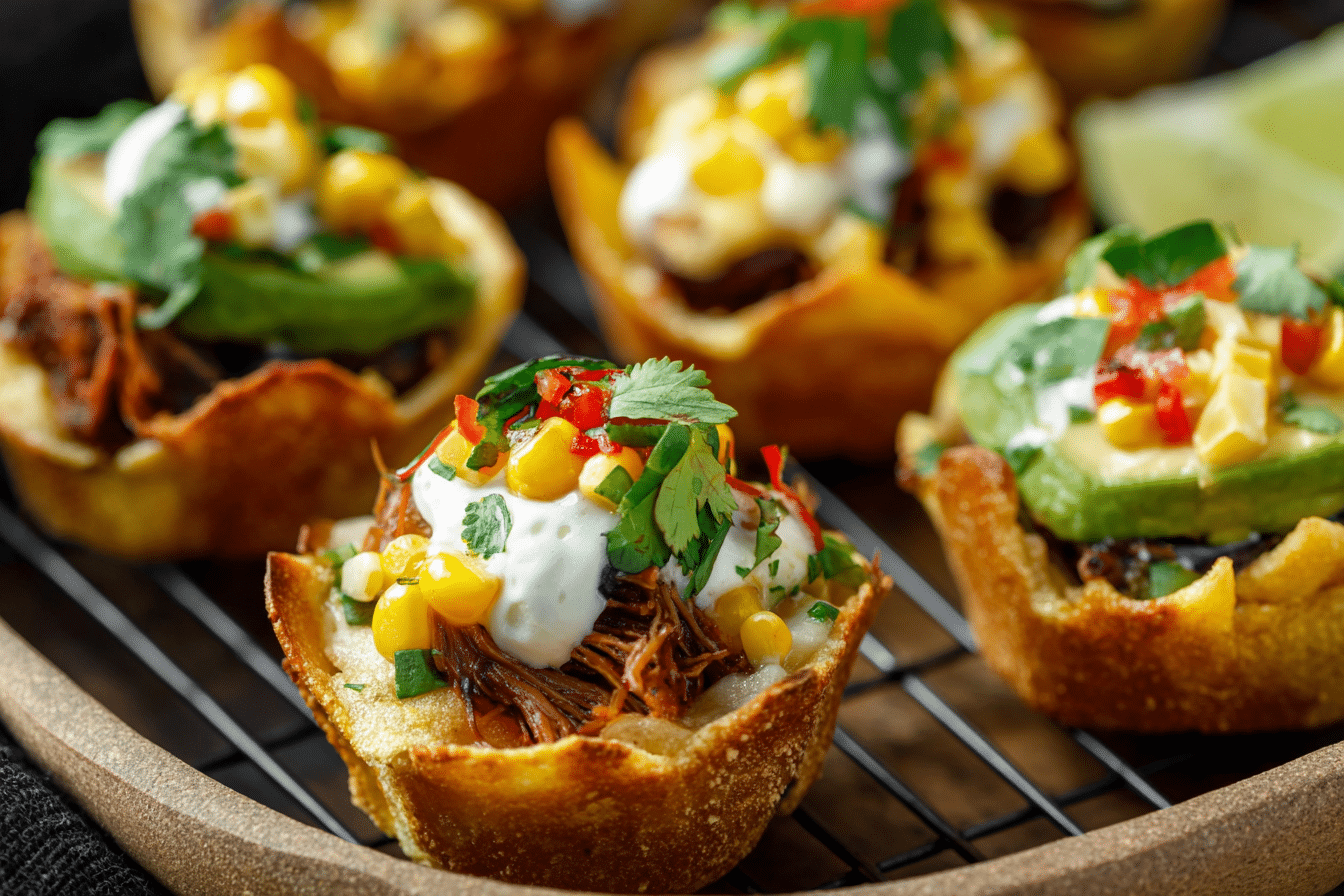 Brisket Elote Tostón Cups