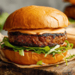 Vegan Smash Burger with Protein Patty and BBQ Mayo
