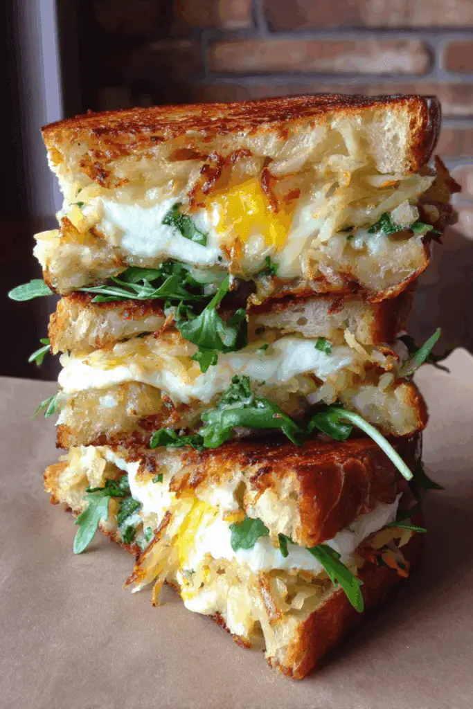 Crispy Hash Browns & Egg Brioche Sandwich