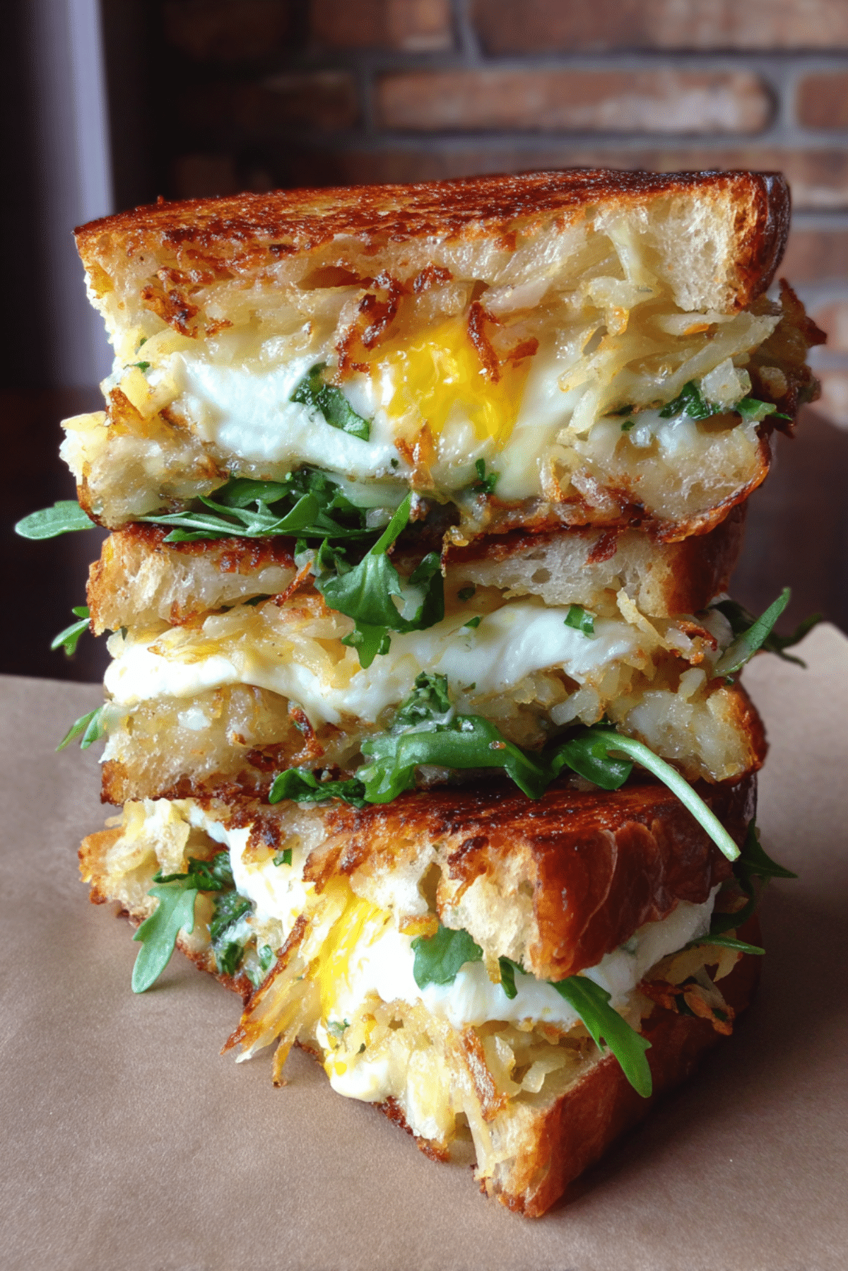 Crispy Hash Browns & Egg Brioche Sandwich