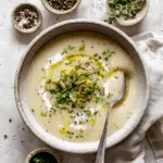 Potato & Leek Soup with Leek Confit and Fettunta