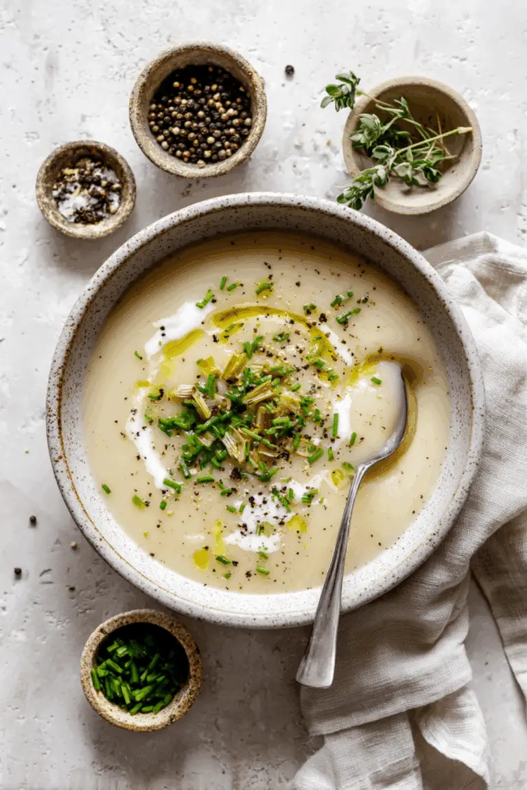 Potato & Leek Soup with Leek Confit and Fettunta
