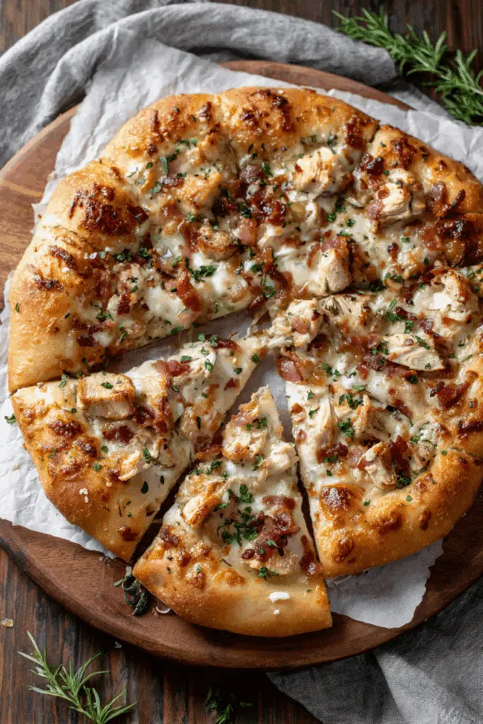Spicy Chicken Alfredo Pizza