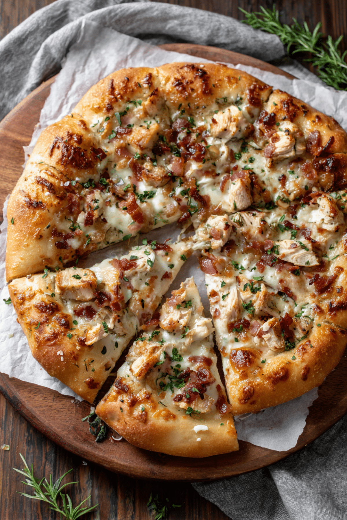 Spicy Chicken Alfredo Pizza