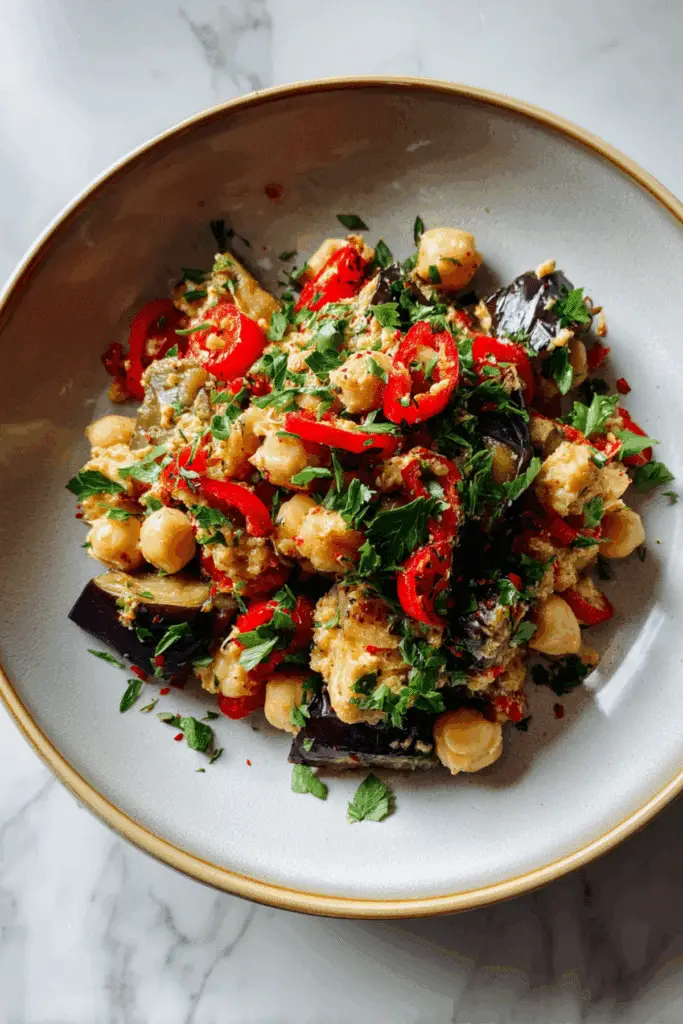 Roasted Eggplant & Chickpea Salad