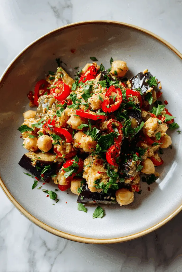 Roasted Eggplant & Chickpea Salad