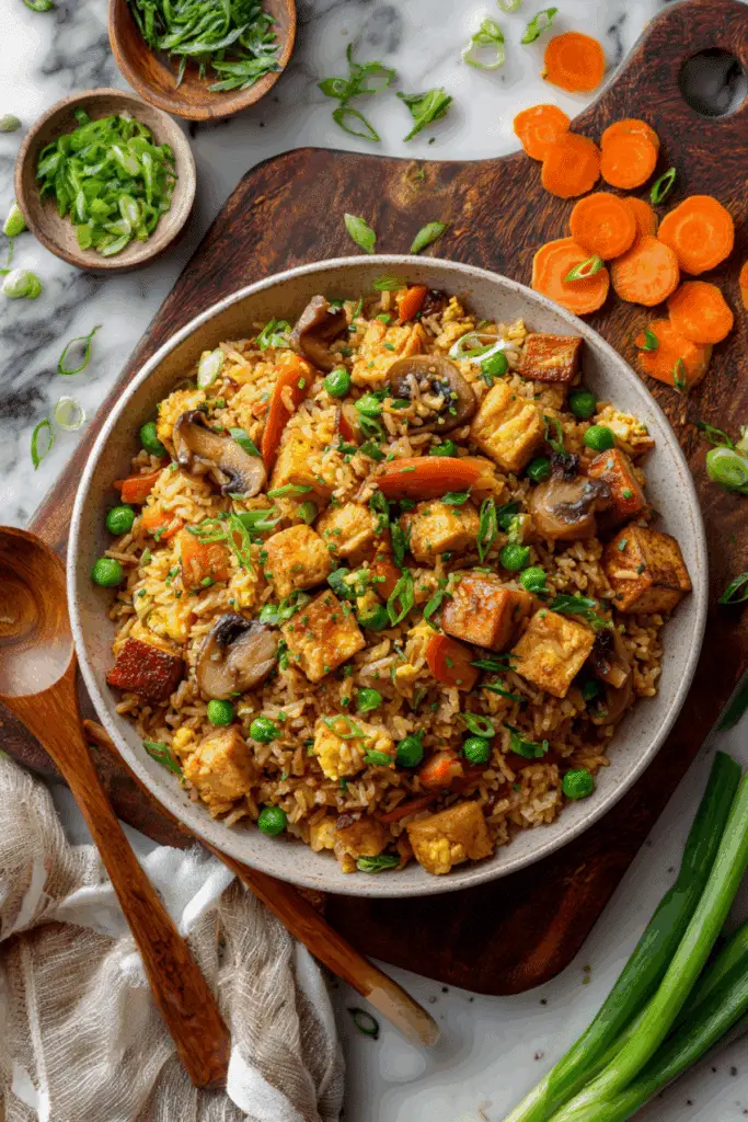 Tofu Mushroom Fried Rice