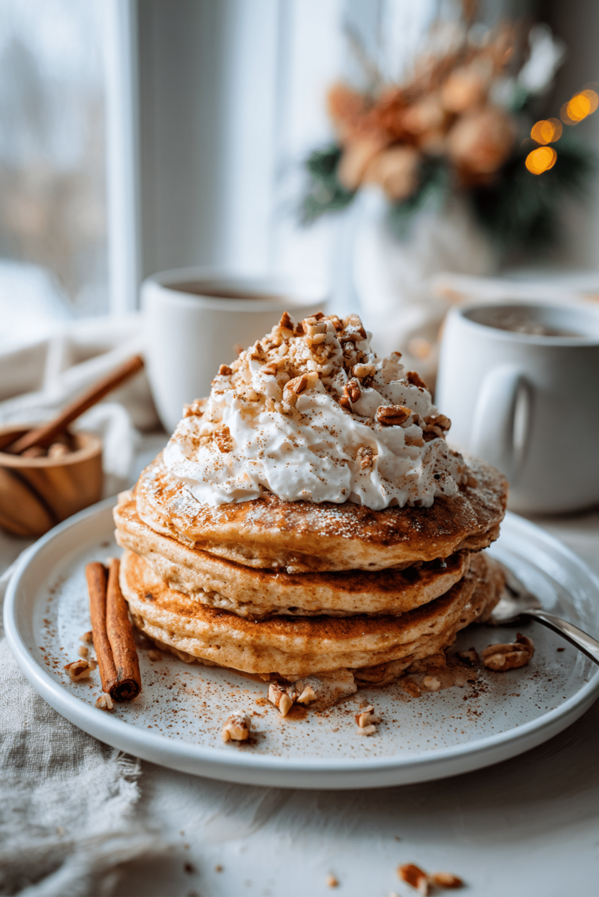 Pumpkin Spice Eggnog Pancakes