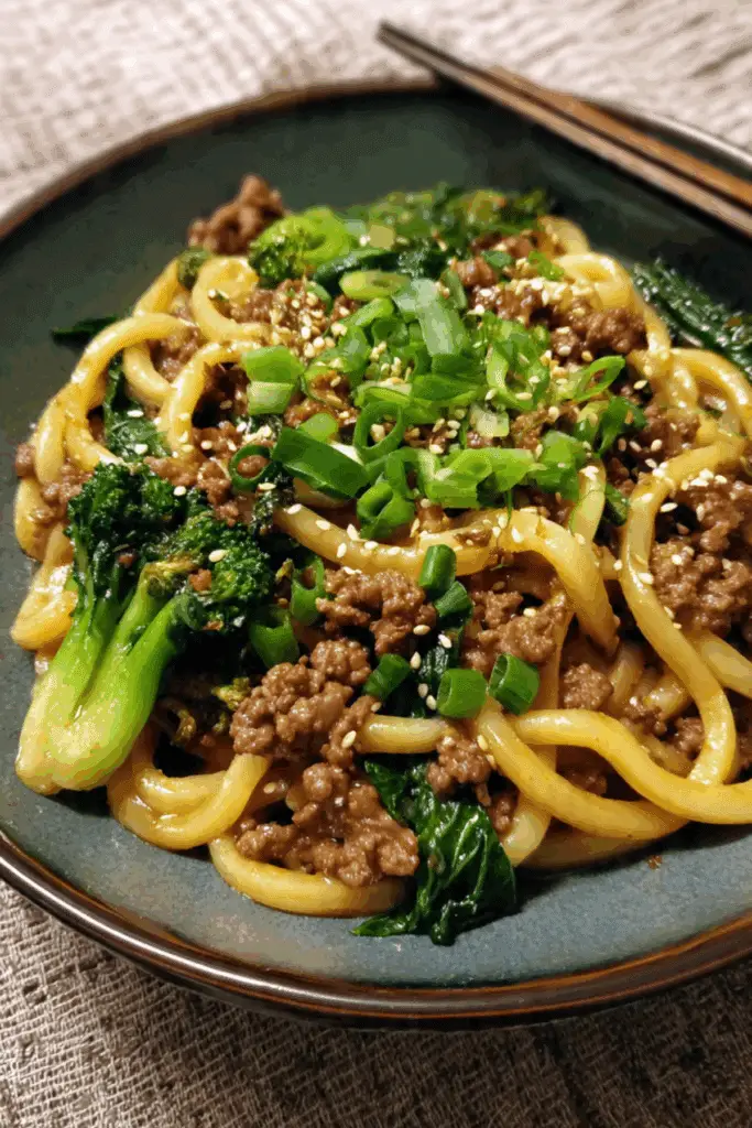 Udon Sautées au Bœuf & Bok Choy