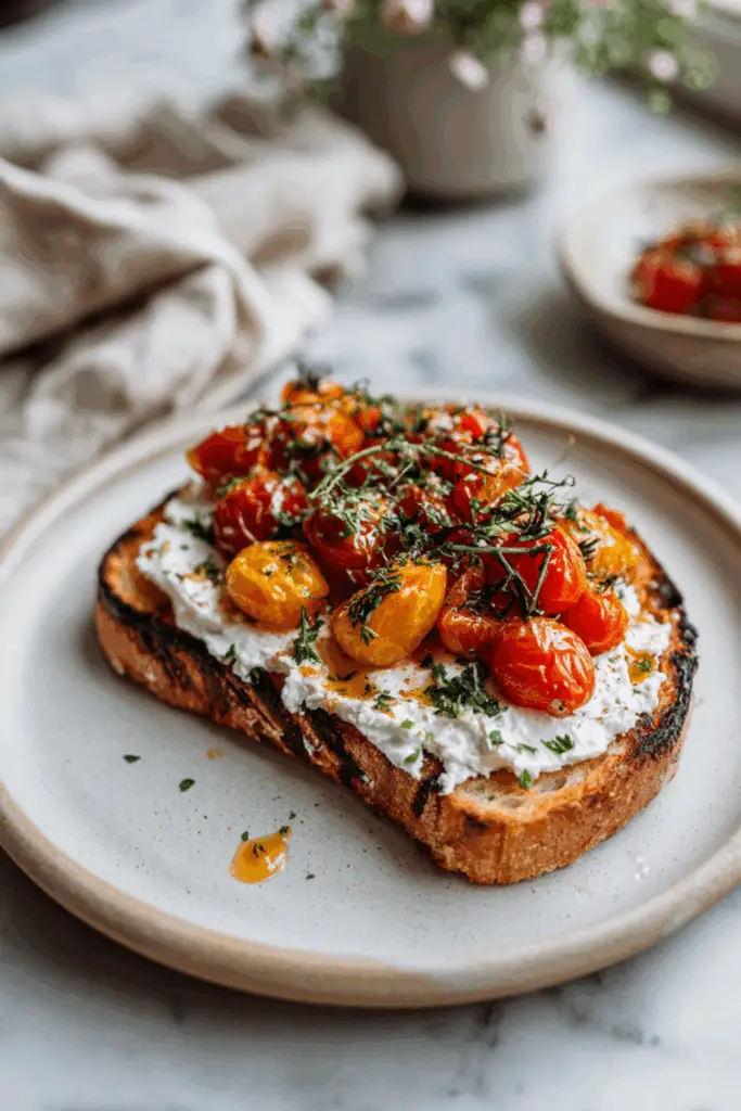 Roasted Tomato Goat Cheese Toast